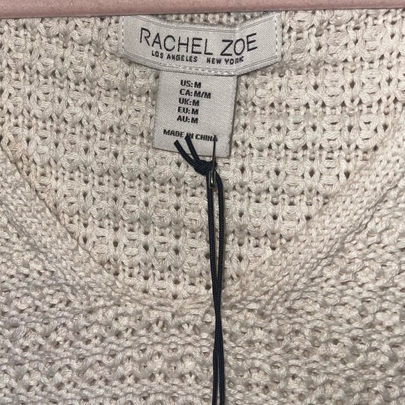 RACHEL ZOE Ivory Relaxed Hooded Sweater M NWT - Picture 7 of 15
